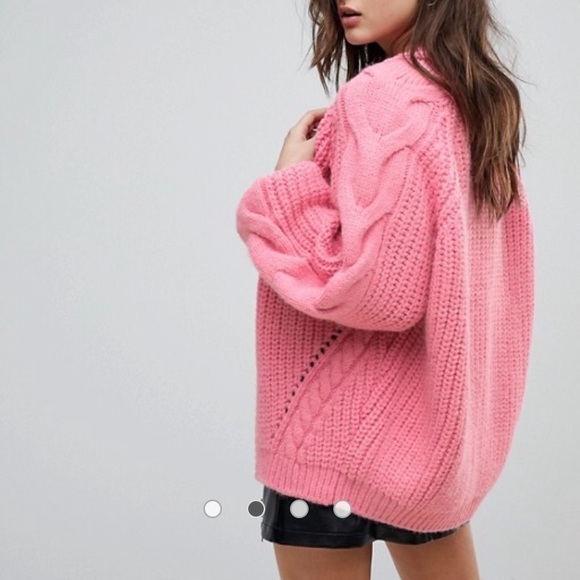 River Island Pink Jumper Oversized River Island Pink Chunky - Main Image